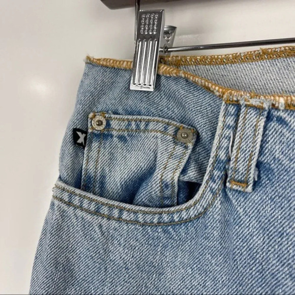 Vintage 90's Express Bleus Light Wash Straight Leg Jeans One Pocket Size 5/6 - Picture 8 of 9